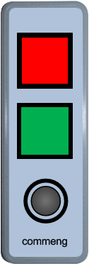 Двухцветная светодиодная сигнальная панель с кнопкой  - Commeng CR IP-2004