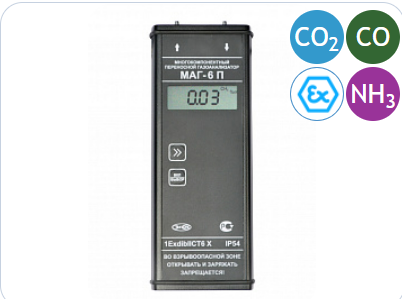 Многокомпонентный газоанализатор МАГ-6 П-К-В (CO2, CO, NH3)