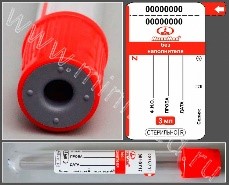 Пробирка вакуумная МиниМед без наполнителя, 3 мл, 13×100 мм, красный, ПЭТФ, уп.100 шт,