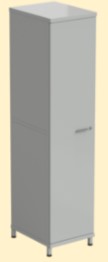 Шкаф для одежды одностворчатый 455x575x1970, серый