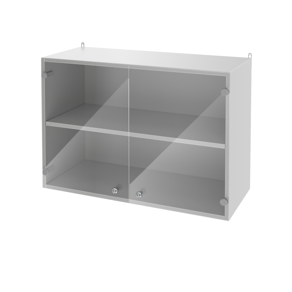 Навесной шкаф со стеклянными дверцами НВ-800 НШс (800×350×550)