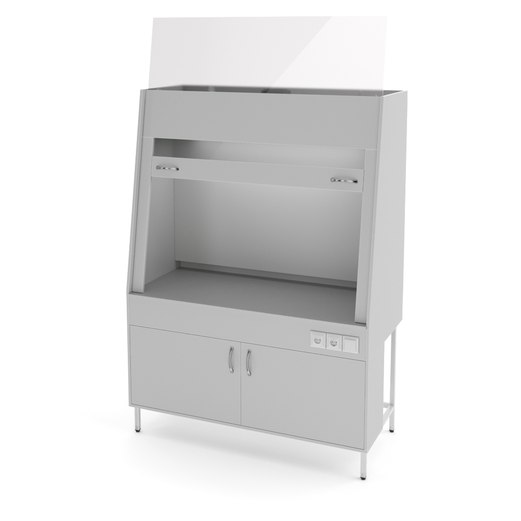 NV-1500 SHV-SPB Fume cupboard with countertop made of chemical-resistant plastic