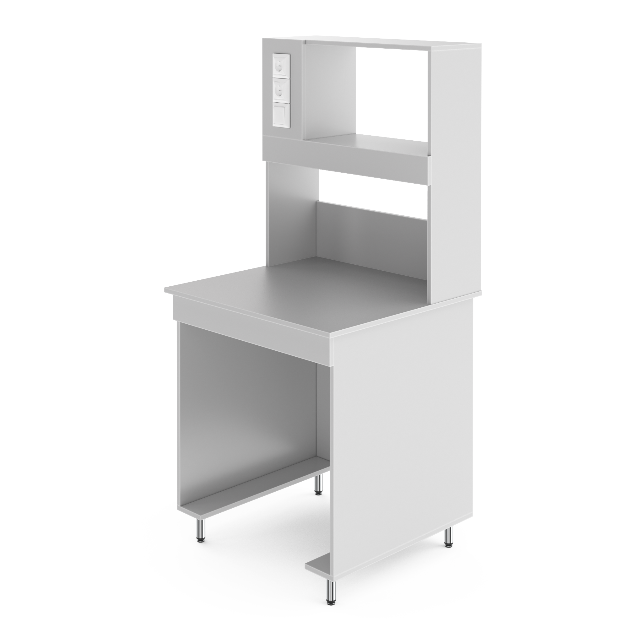 Физический пристенный лабораторный стол со столешницей из химически стойкого пластика НВ-800 ПСП