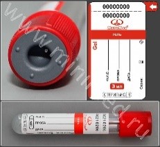 Vacuum tube MiniMed with separation gel, 3 ml, 13×75 mm, red, PET, pack.100 pcs.