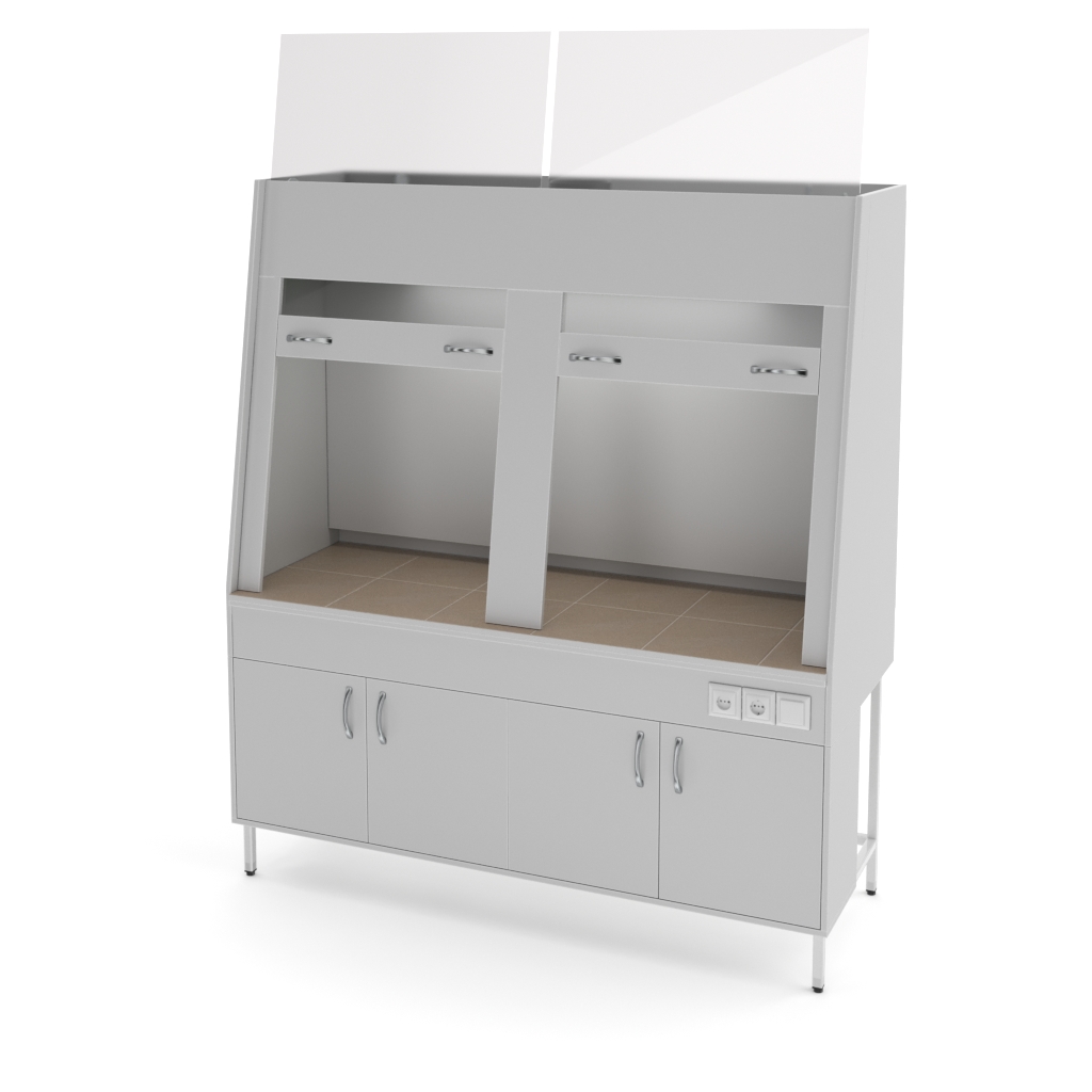 NV-1800 SHVD-B Two-frame fume cupboard with a countertop made of granite tiles