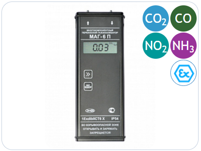 Многокомпонентный газоанализатор МАГ-6 П-К-В (NO2, CO2, CO, NH3)