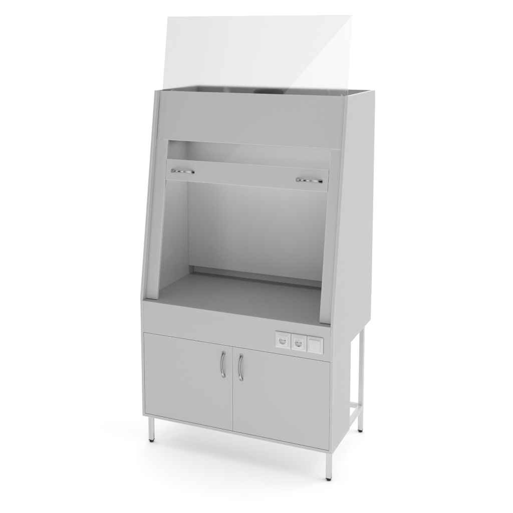 NV-1200 SHV-SPB Fume cupboard with countertop made of chemical-resistant plastic