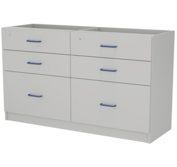 Metal double support cabinet with 6 drawers LAB-PRO VOLUME 146.50.86
