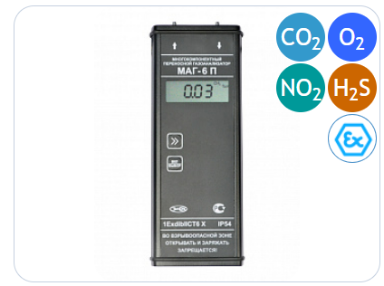 Многокомпонентный газоанализатор МАГ-6 П-К-В (NO2, CO2, O2, H2S)