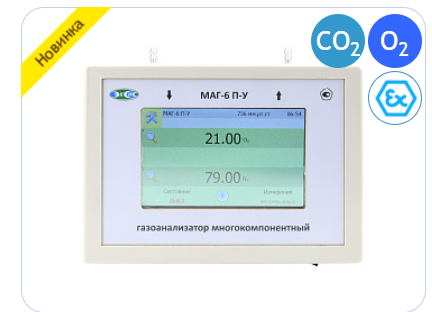 Многокомпонентный газоанализатор МАГ-6 П-У (O2, CO2) для контроля качества пищевой упаковки