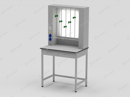Unité de titrage de laboratoire avec écran lumineux (plexiglas mat)