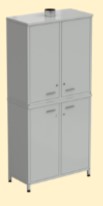 Шкаф для реактивов 2 секции, 4 двери 905х435х1970 мм, серый