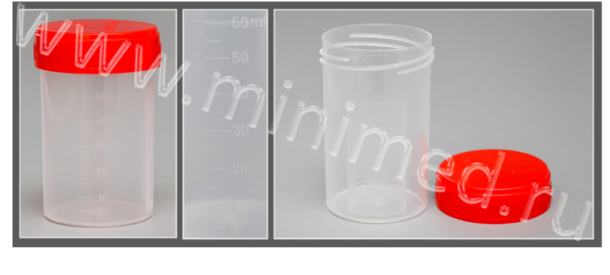 Laboratory container for sampling 60 ml with screw. roof., n/ster., p/p, pack.50 pcs./box.400pcs, MiniMed