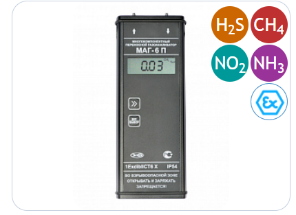 Многокомпонентный газоанализатор МАГ-6 П-К (NO2, H2S, CH4, NH3)