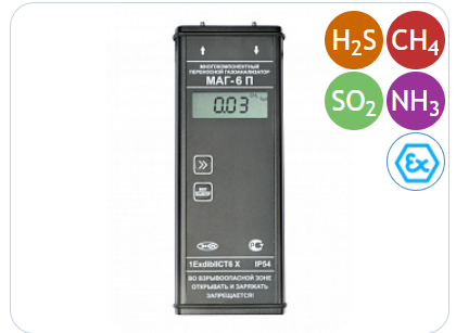 Многокомпонентный газоанализатор МАГ-6 П-К-В (NH3, CH4, H2S, SO2)