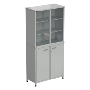 Шкаф для посуды 2 секции, 4 двери 905х435х1970 мм, серый