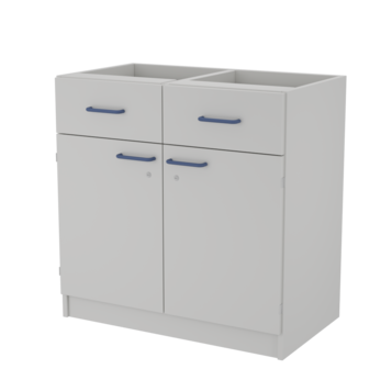 Metal double support cabinet with 2 doors and 2 drawers LAB-PRO VOLUME 2 86.50.86