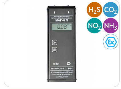 Многокомпонентный газоанализатор МАГ-6 П-К (CO2, NH3, H2S, NO2)